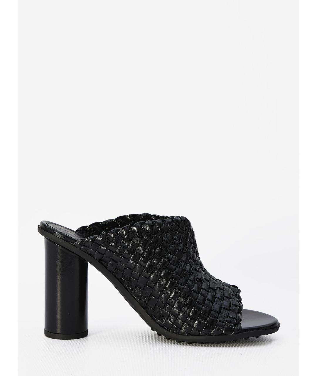 BOTTEGA VENETA Черные кожаные мюли, фото 3