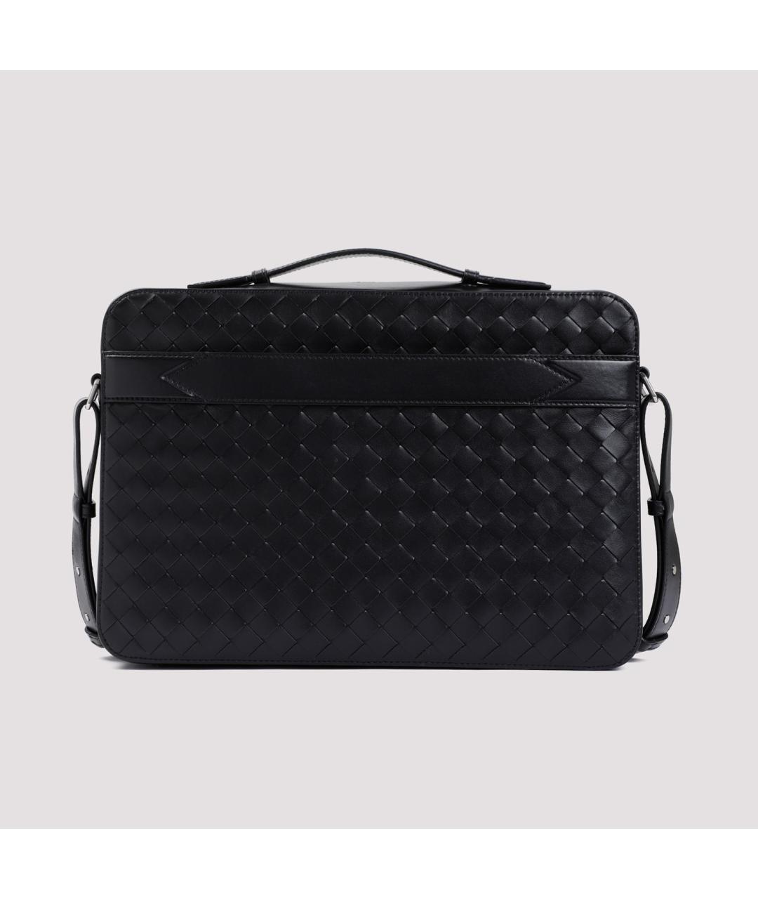 BOTTEGA VENETA Черный кожаный портфель, фото 2