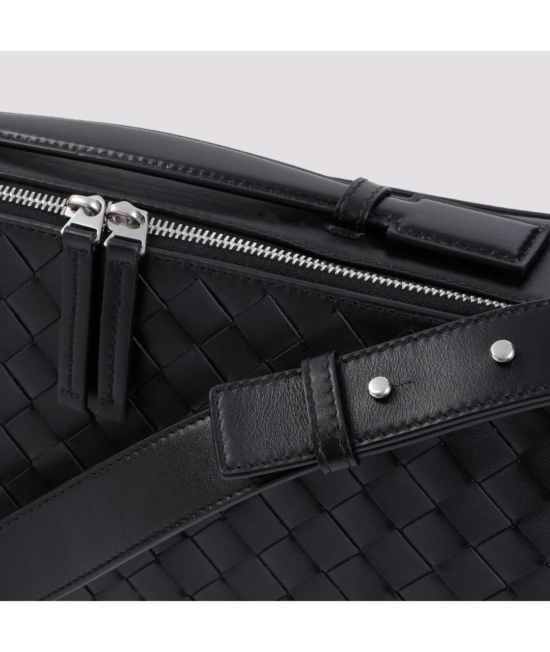 BOTTEGA VENETA Черный кожаный портфель, фото 4
