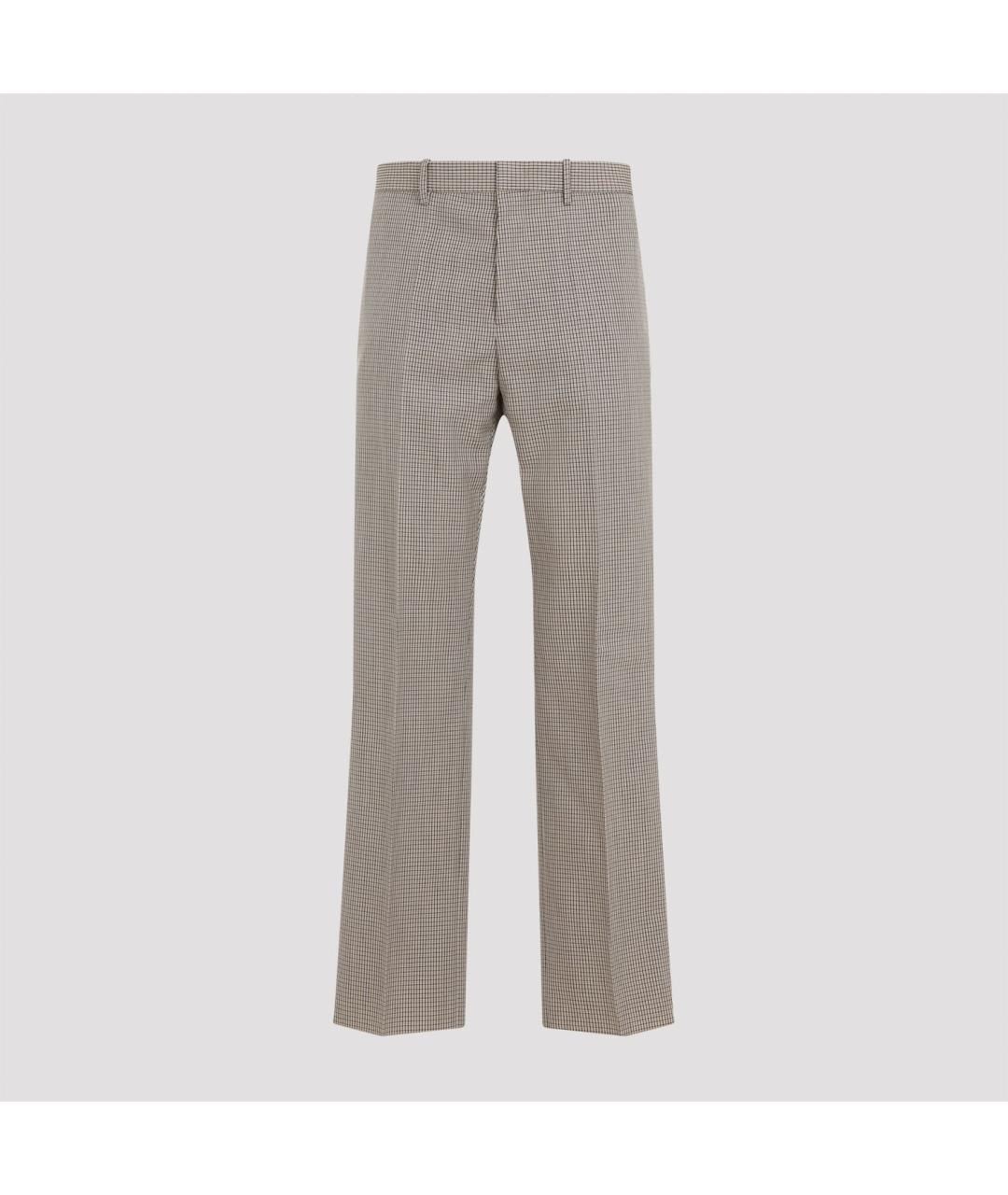 JIL SANDER Бежевые шерстяные повседневные брюки, фото 2