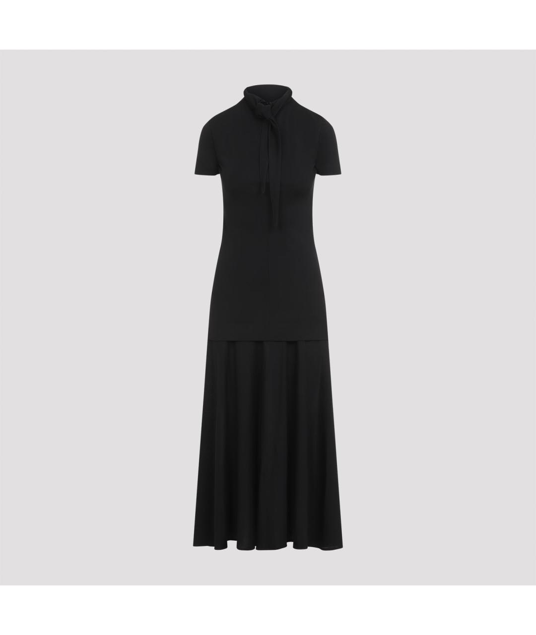 JIL SANDER Черное полиамидовое повседневное платье, фото 2