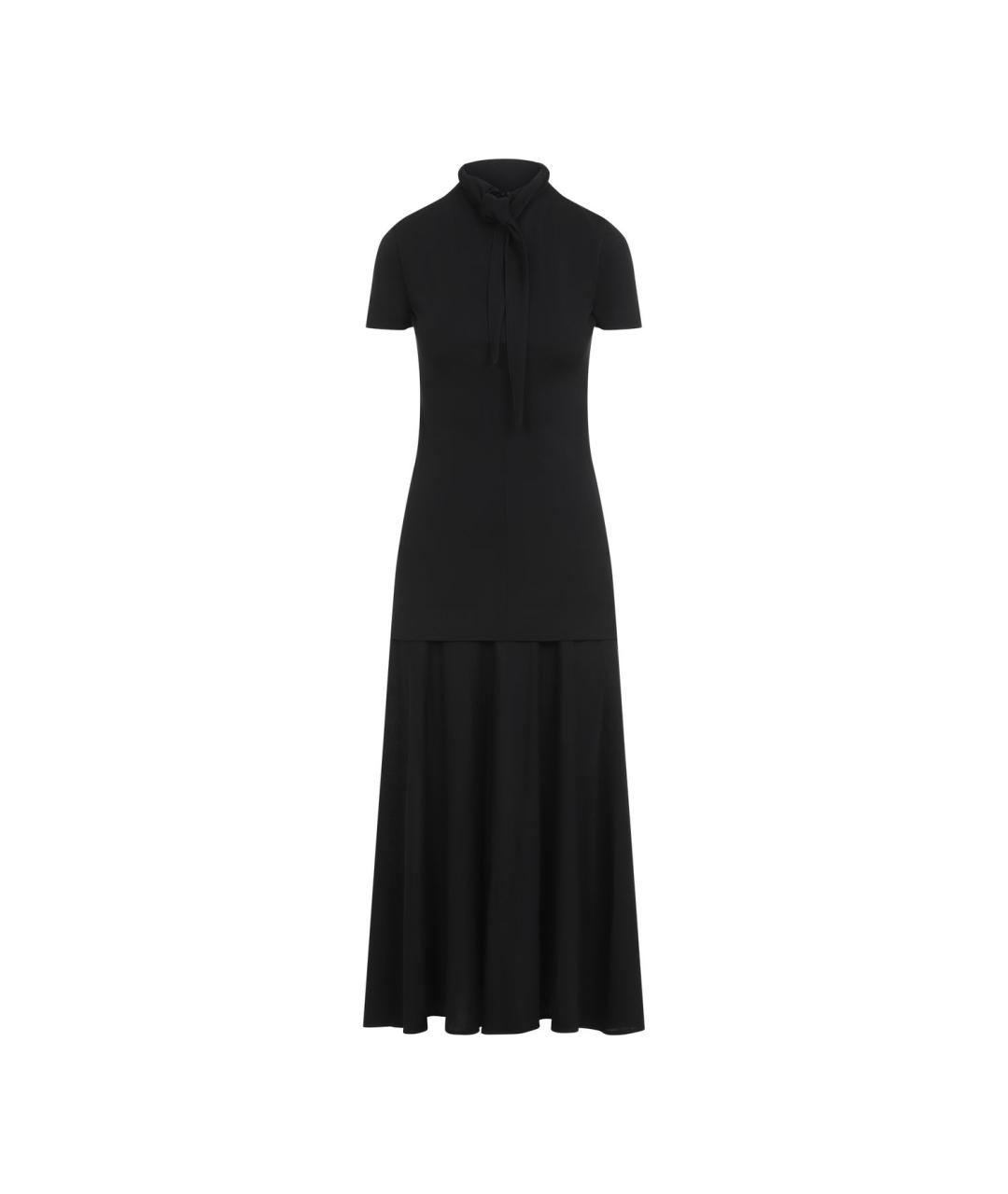 JIL SANDER Черное полиамидовое повседневное платье, фото 1