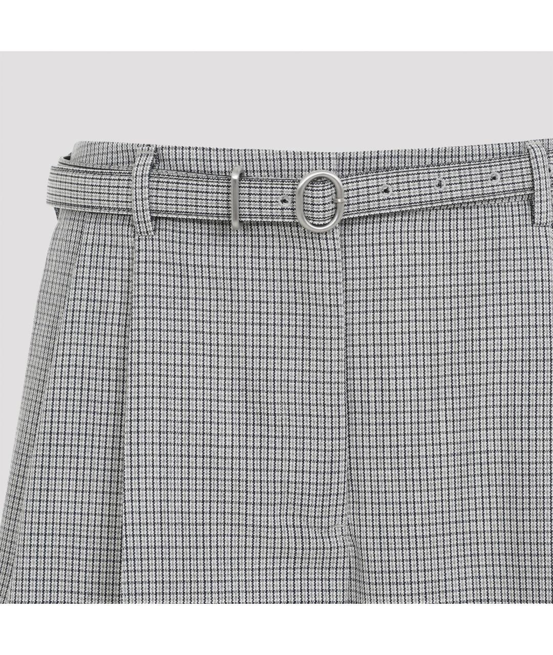 JIL SANDER Серые шерстяные прямые брюки, фото 4