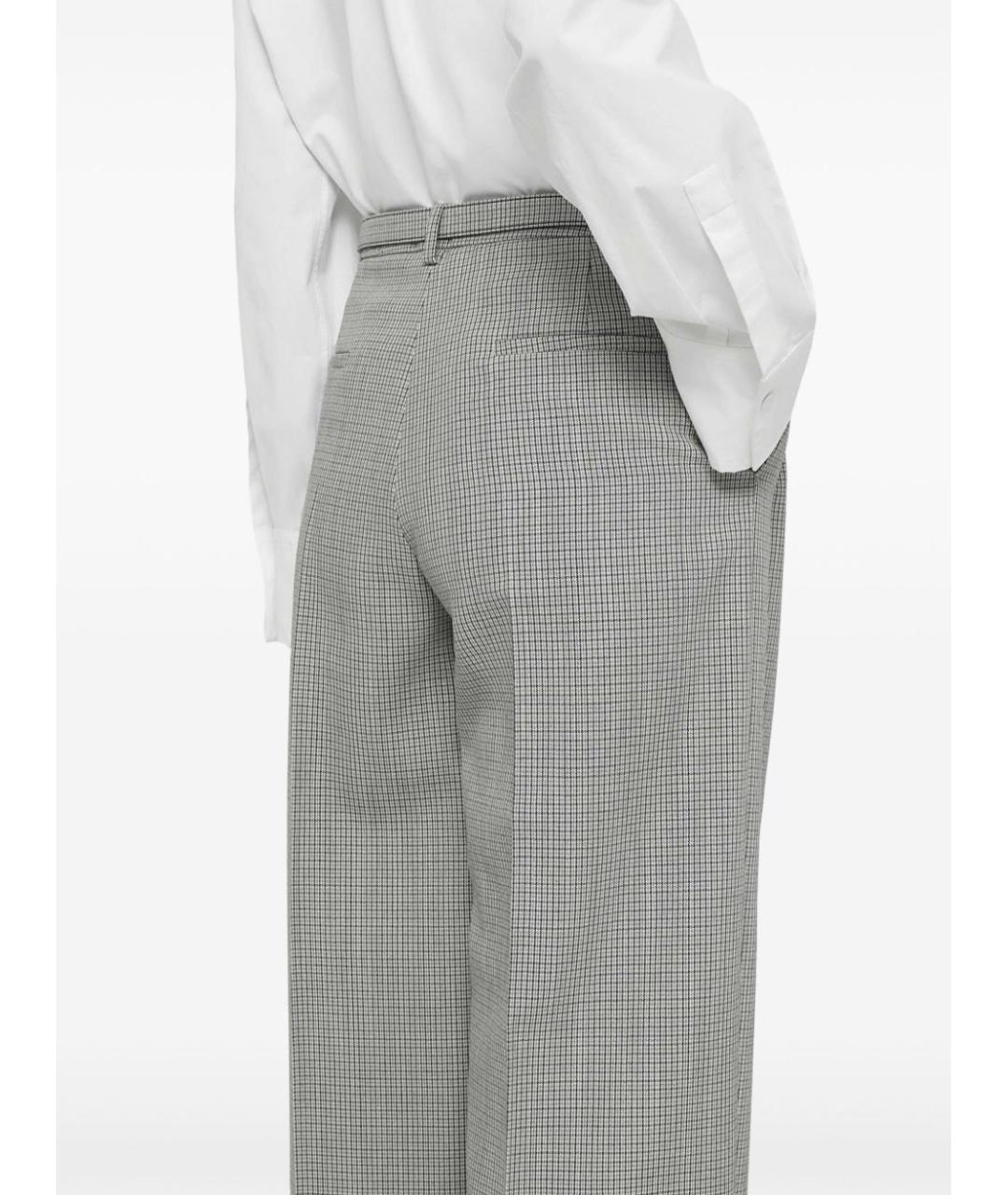 JIL SANDER Серые шерстяные прямые брюки, фото 5