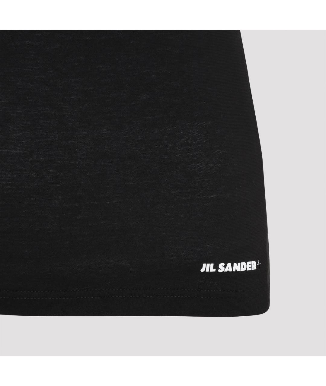 JIL SANDER Черная хлопковая футболка, фото 3