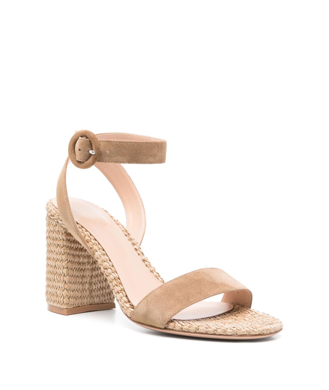 GIANVITO ROSSI Бежевые кожаные босоножки, фото 2