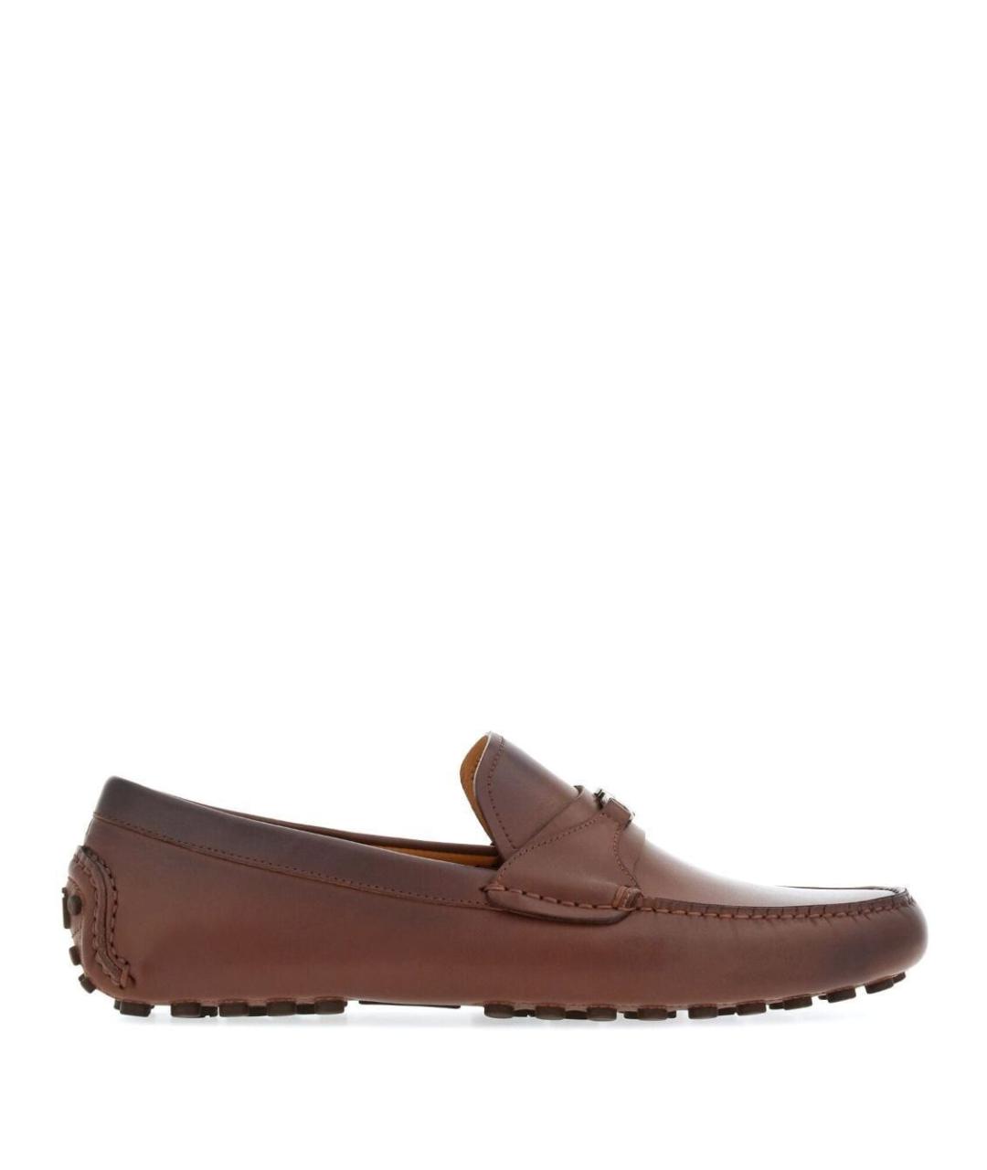 FERRAGAMO Коричневые кожаные лоферы, фото 1