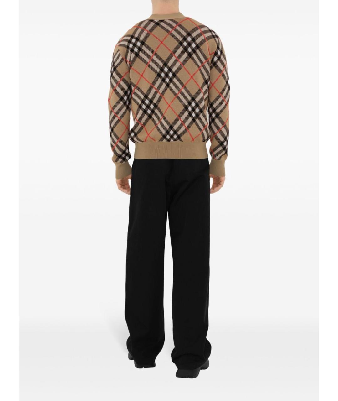 BURBERRY Коричневый шерстяной кардиган, фото 4