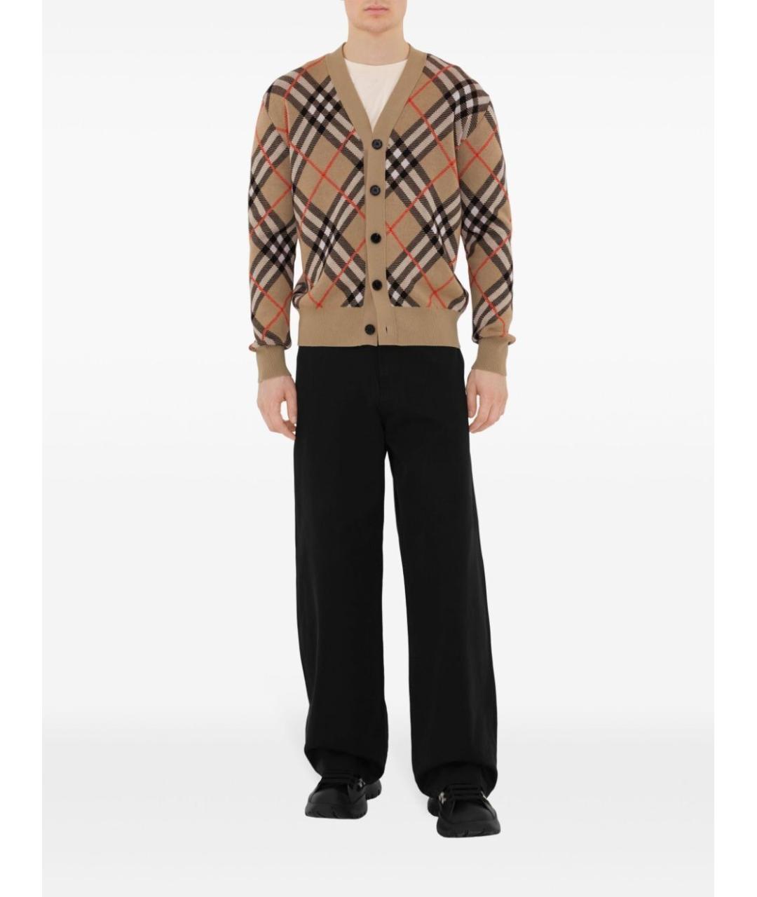 BURBERRY Коричневый шерстяной кардиган, фото 2