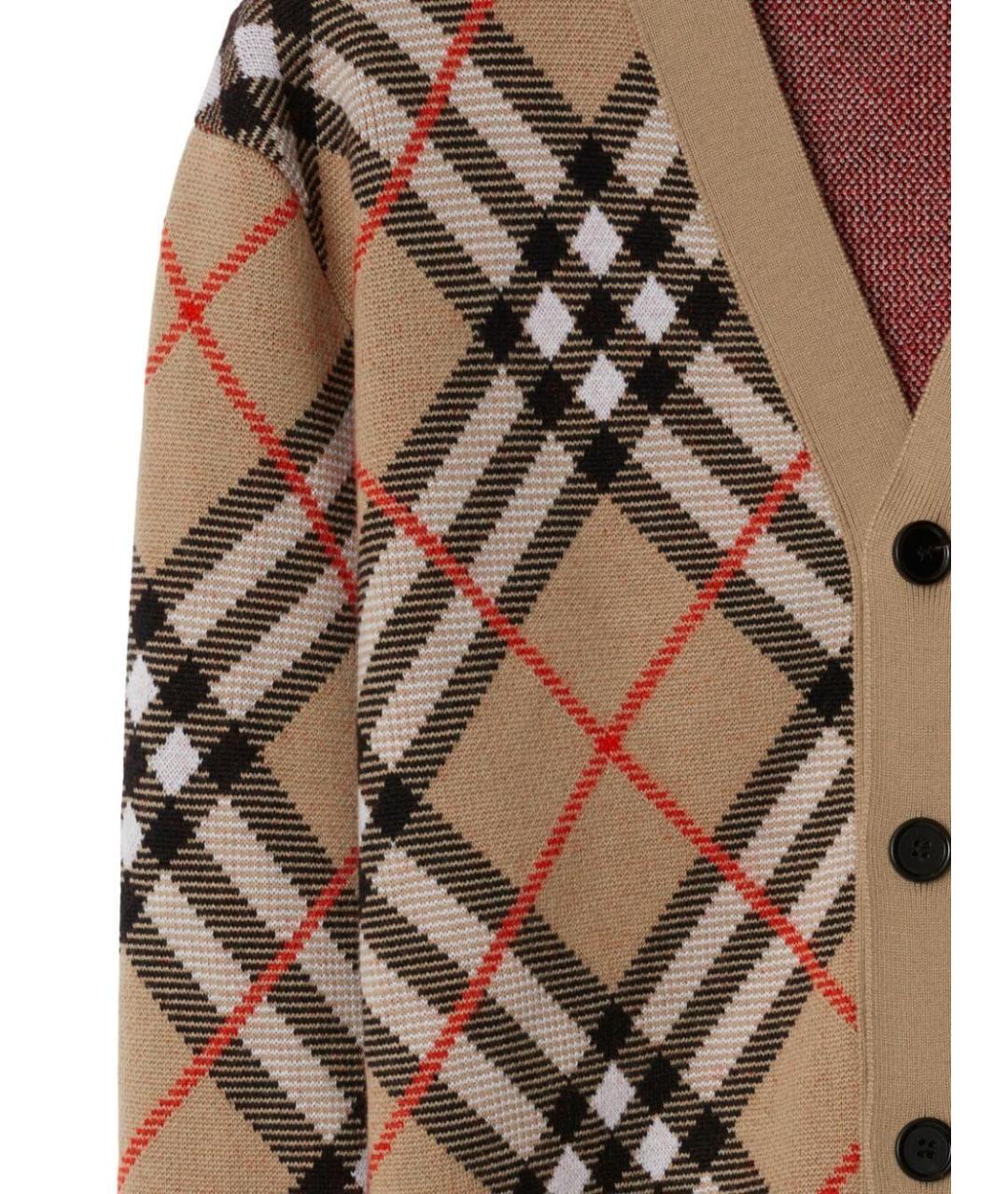 BURBERRY Коричневый шерстяной кардиган, фото 5