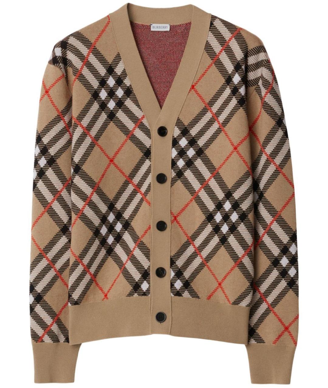 BURBERRY Коричневый шерстяной кардиган, фото 1