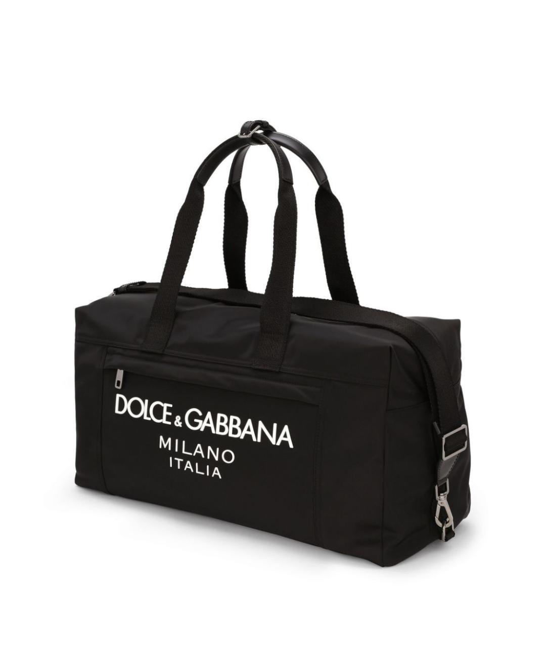 DOLCE&GABBANA Черная тканевая сумка тоут, фото 3