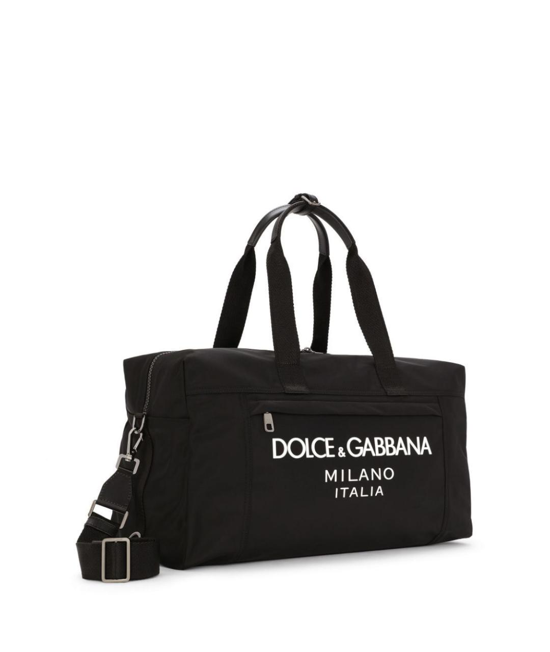 DOLCE&GABBANA Черная тканевая сумка тоут, фото 4