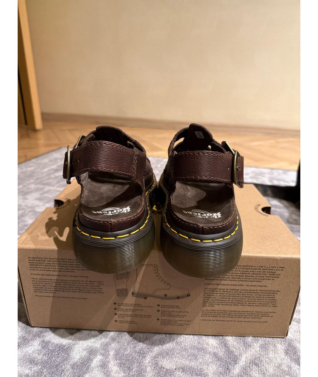 DR. MARTENS Коричневые кожаные сандалии, фото 4