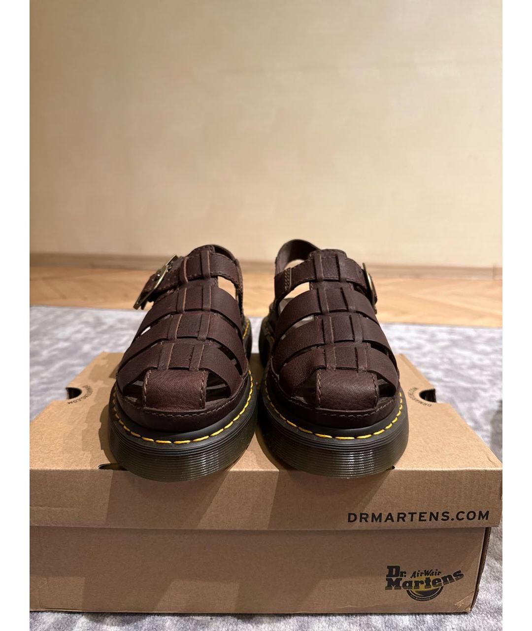 DR. MARTENS Коричневые кожаные сандалии, фото 2