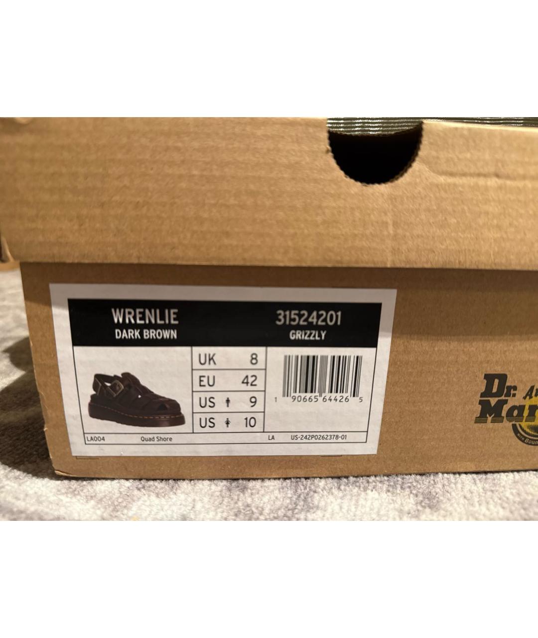 DR. MARTENS Коричневые кожаные сандалии, фото 6