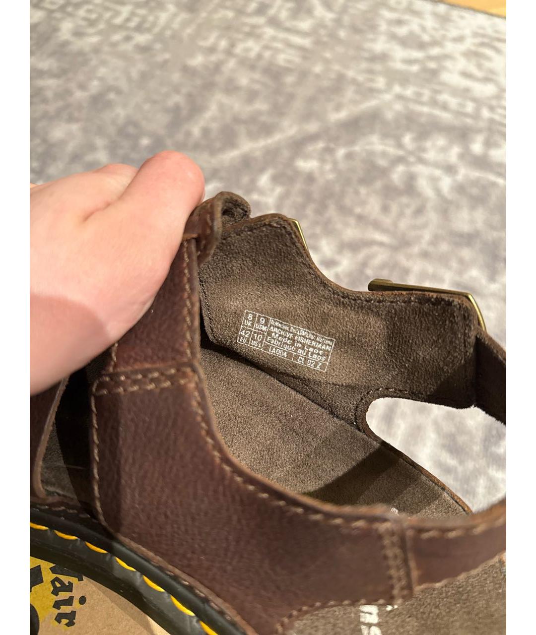 DR. MARTENS Коричневые кожаные сандалии, фото 8