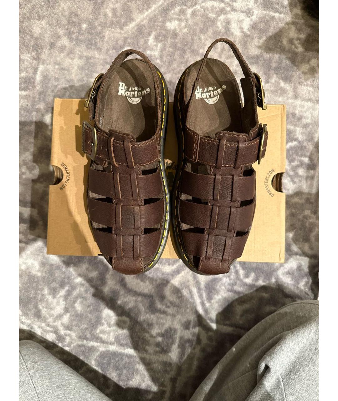 DR. MARTENS Коричневые кожаные сандалии, фото 3