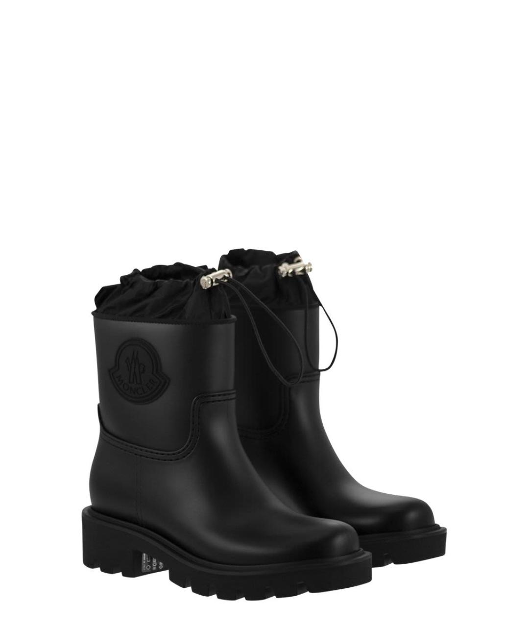 MONCLER Черные резиновые ботинки, фото 4