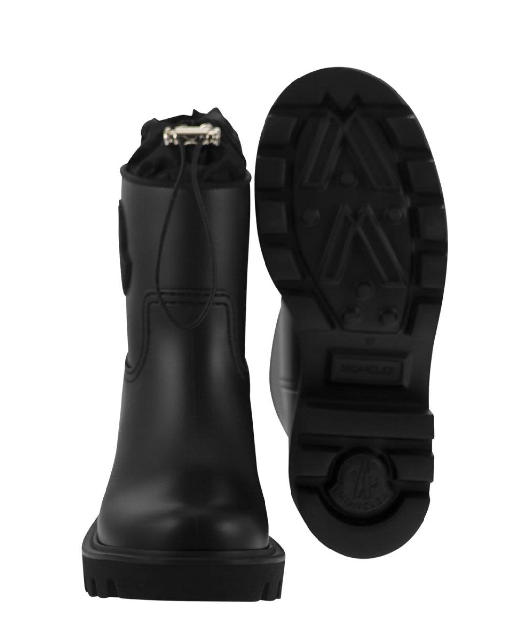 MONCLER Черные резиновые ботинки, фото 5