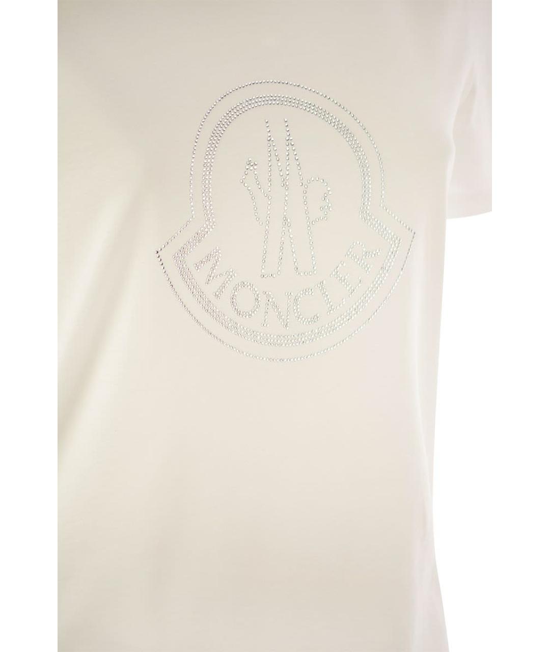 MONCLER Белая хлопковая футболка, фото 4
