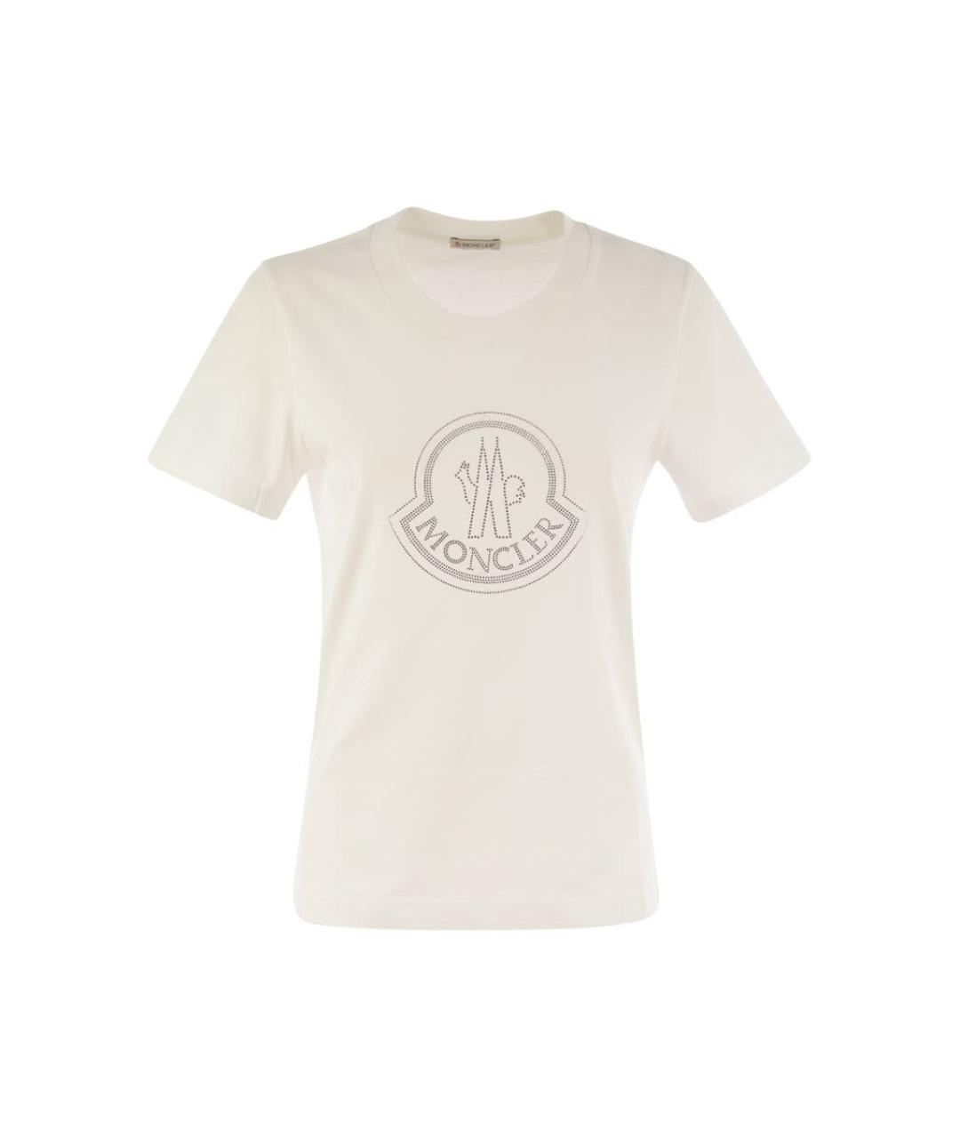MONCLER Белая хлопковая футболка, фото 1