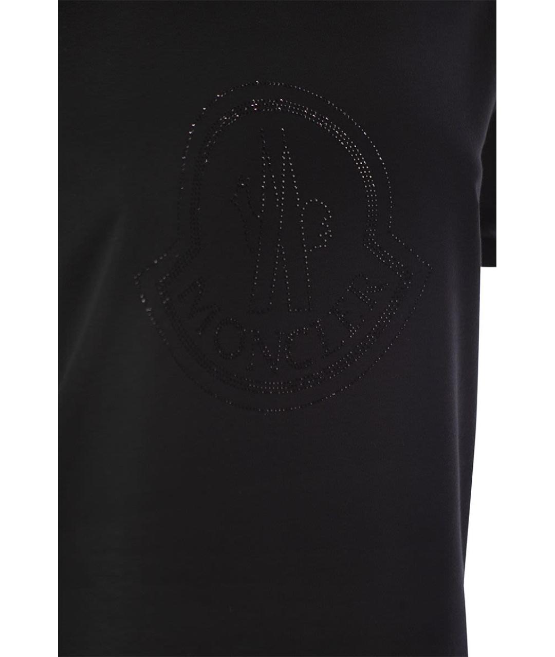 MONCLER Черная хлопковая футболка, фото 4