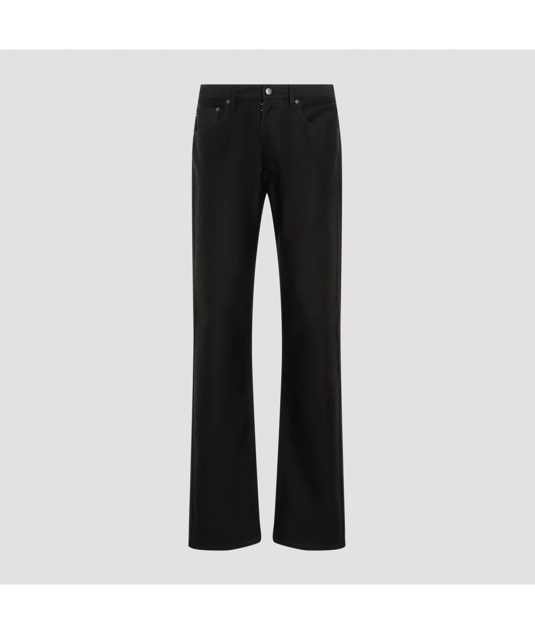 MAISON MARGIELA Черные хлопковые повседневные брюки, фото 2