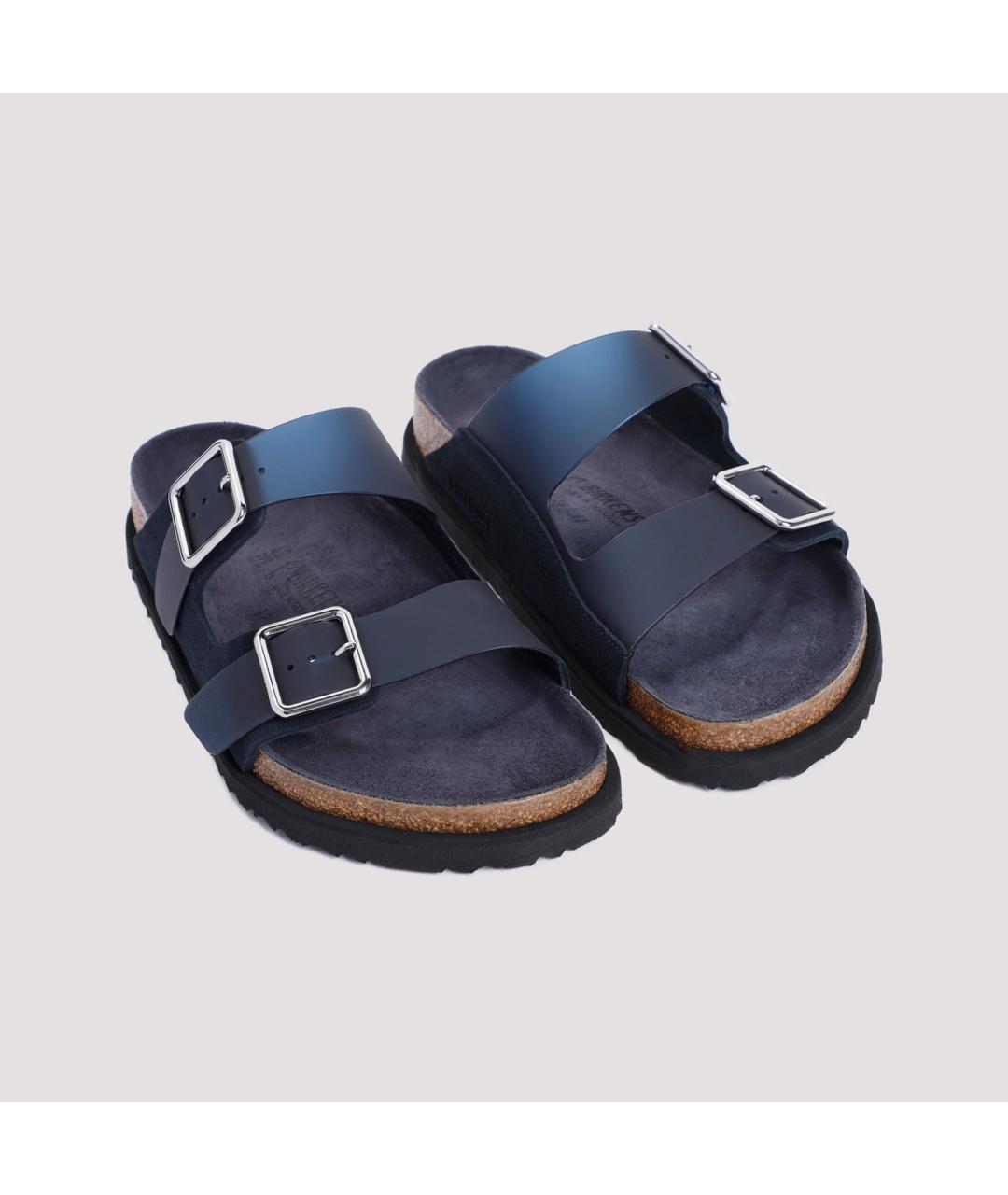 BIRKENSTOCK Темно-синие кожаные сандалии, фото 4