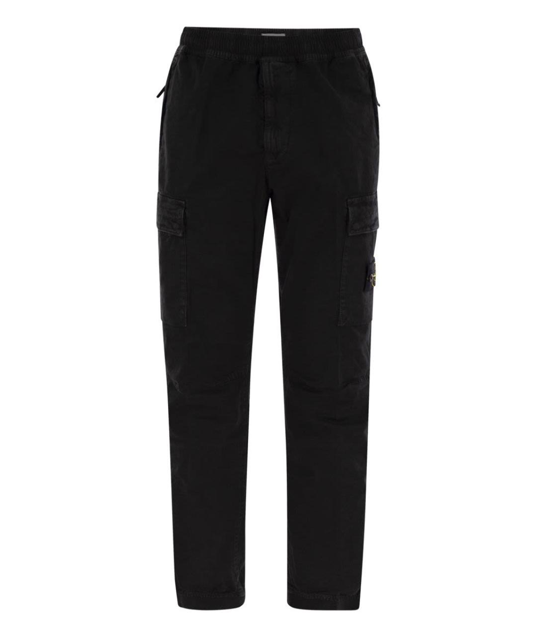STONE ISLAND Черные хлопковые повседневные брюки, фото 1