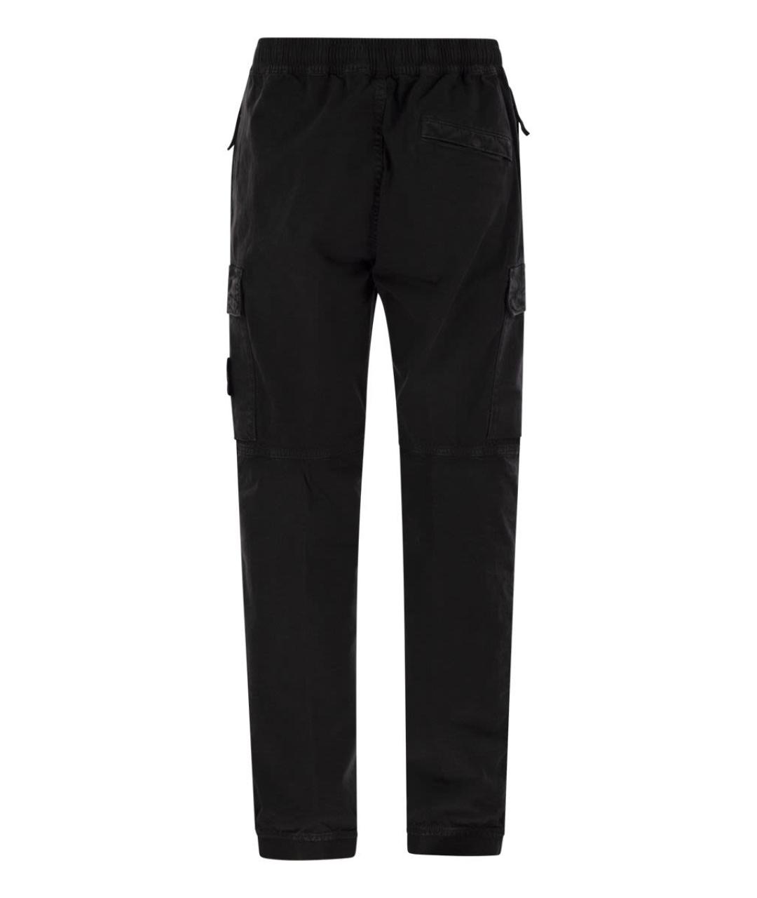 STONE ISLAND Черные хлопковые повседневные брюки, фото 2