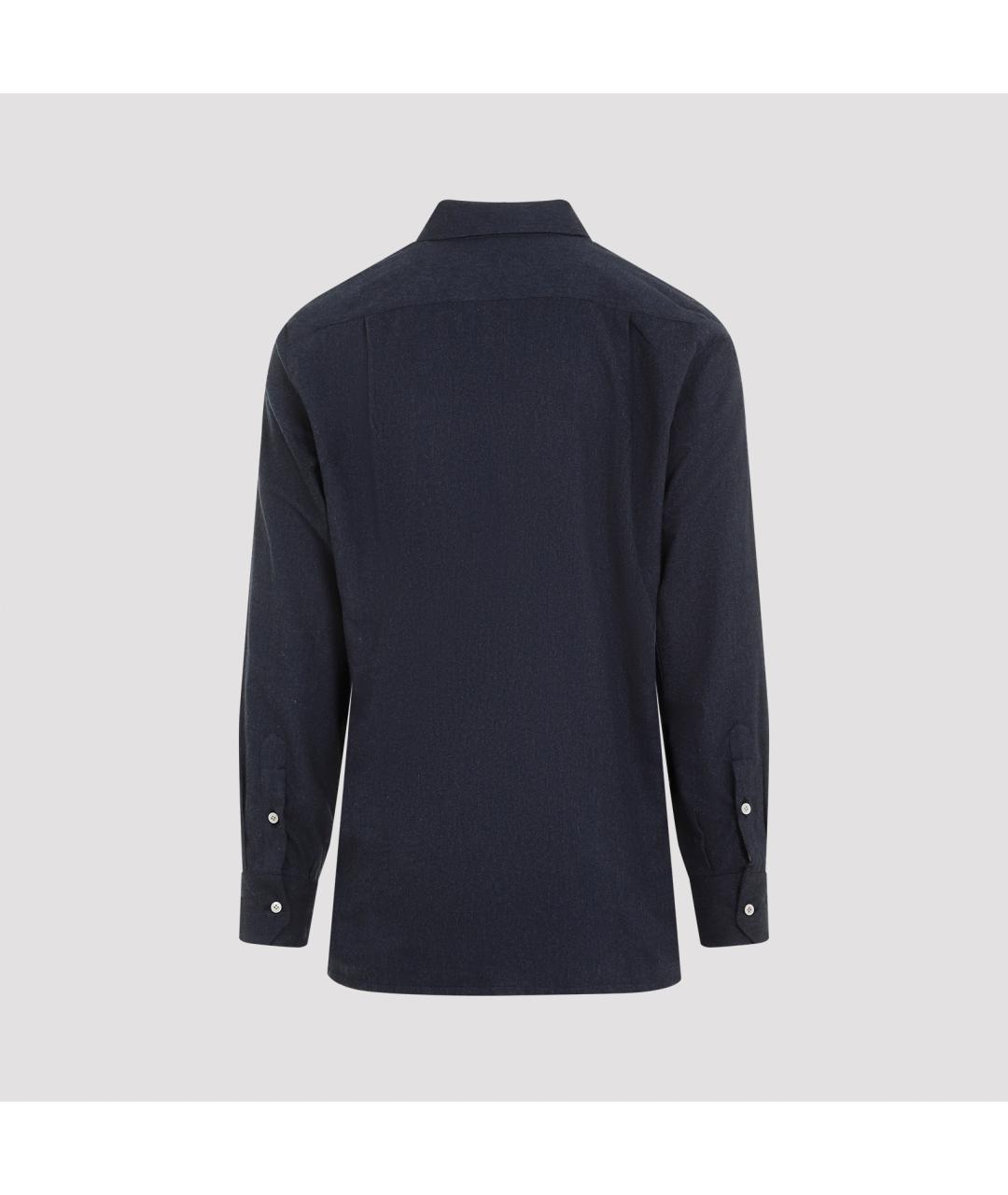 KITON Синяя хлопковая кэжуал рубашка, фото 3
