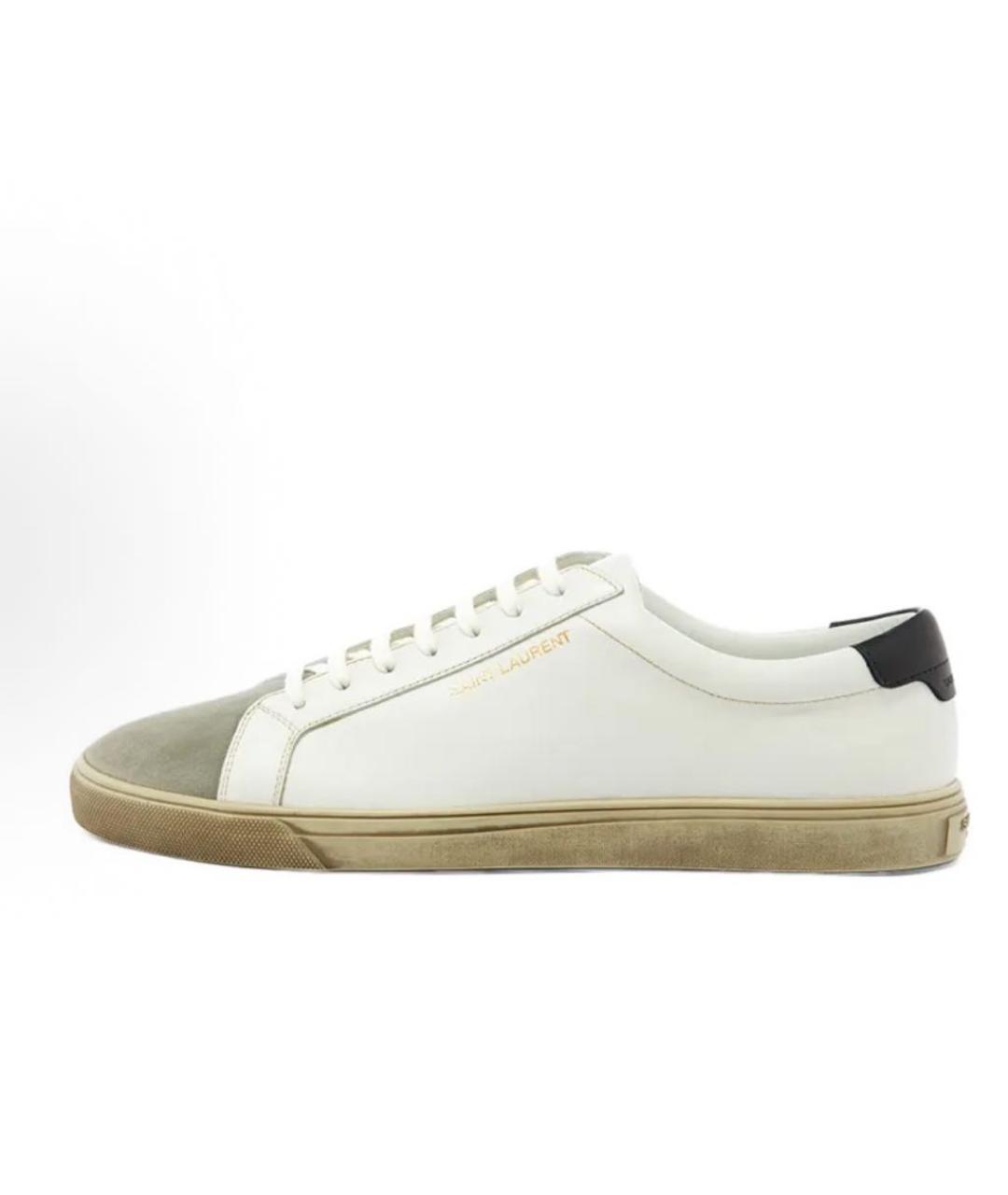 SAINT LAURENT Белые кожаные кеды, фото 5