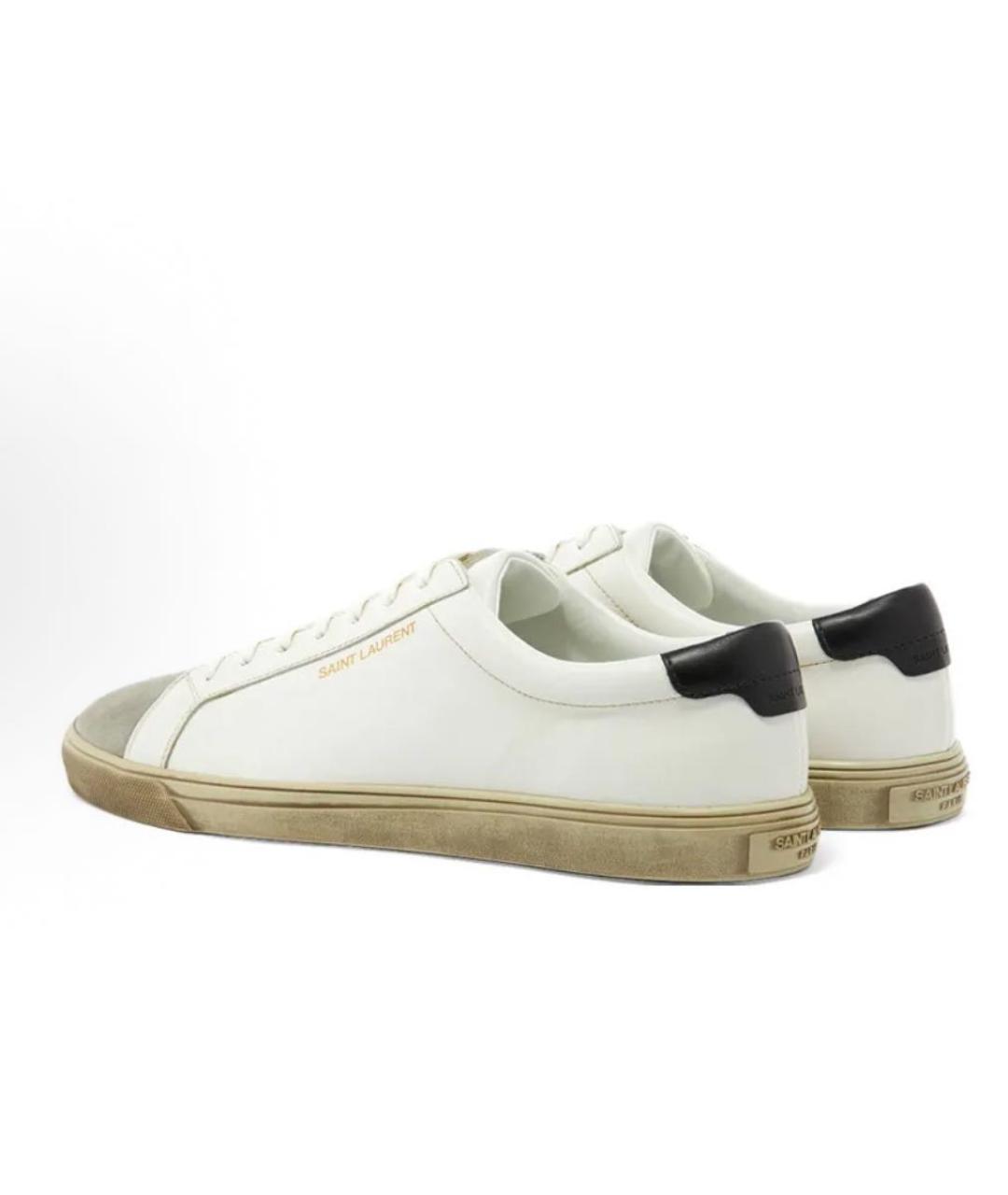 SAINT LAURENT Белые кожаные кеды, фото 3