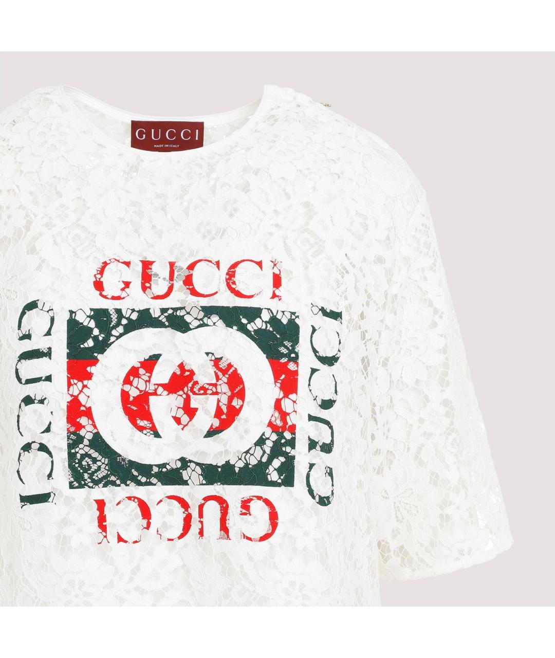 GUCCI Белая футболка, фото 4