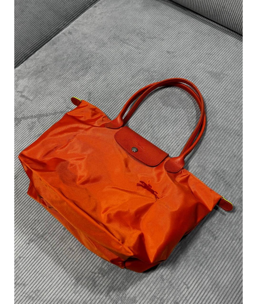 LONGCHAMP Оранжевая тканевая сумка тоут, фото 4