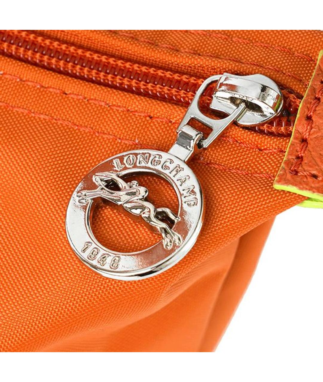 LONGCHAMP Оранжевая тканевая сумка тоут, фото 7