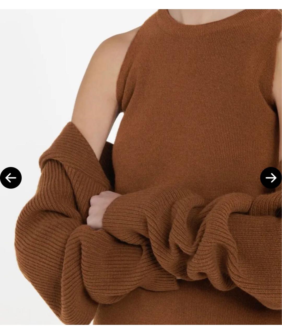 THE FRANKIE SHOP Коричневый шерстяной джемпер / свитер, фото 7
