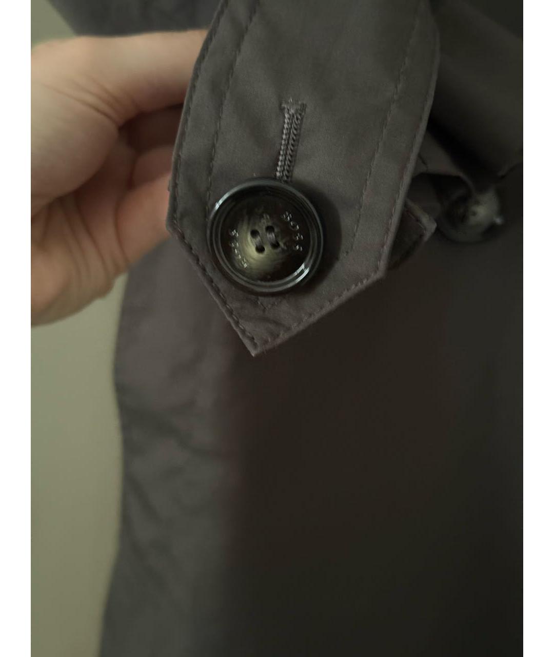 HUGO BOSS Антрацитовый полиэстеровый тренч/плащ, фото 3