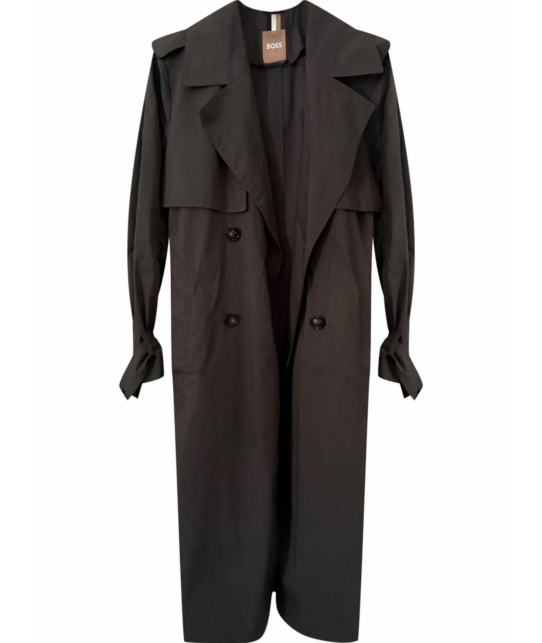 HUGO BOSS Антрацитовый полиэстеровый тренч/плащ, фото 1