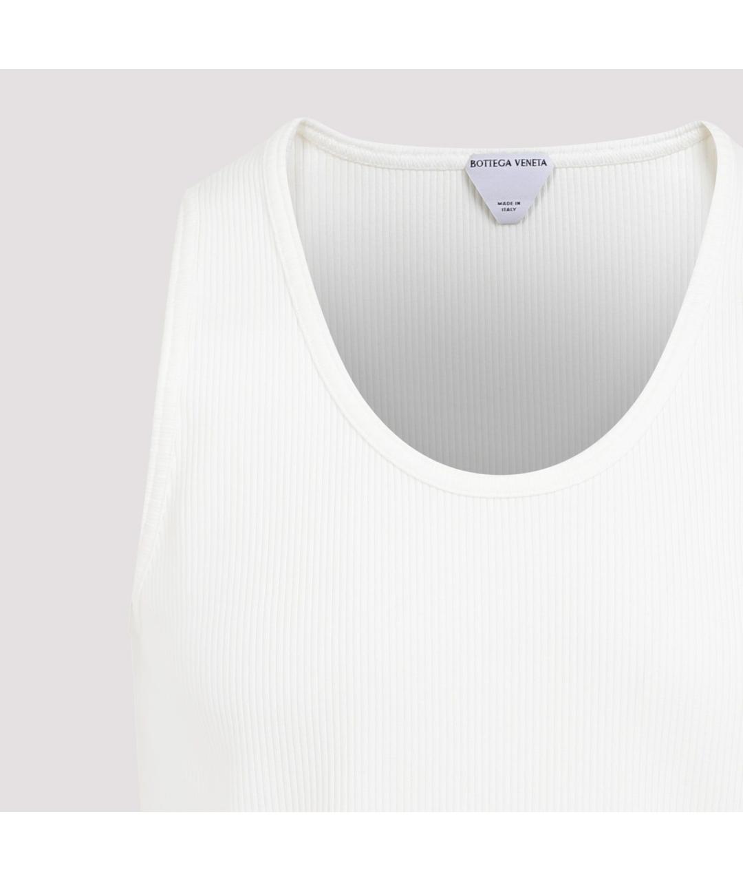 BOTTEGA VENETA Белая хлопковая футболка, фото 4