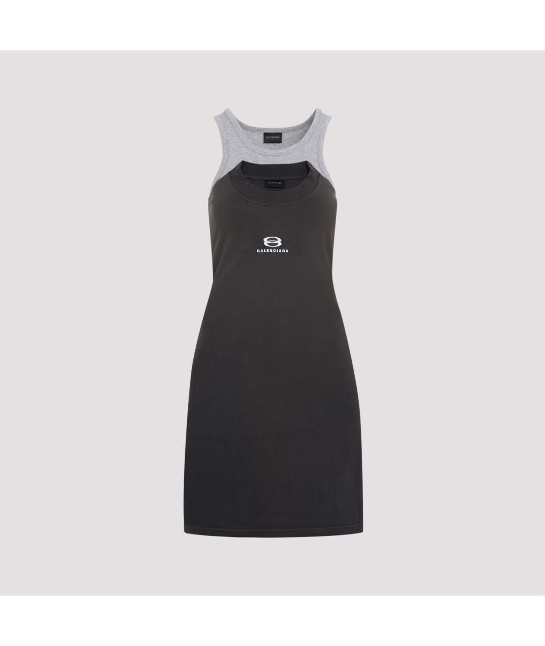 BALENCIAGA Черное хлопковое повседневное платье, фото 2