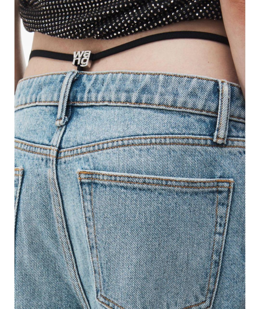 ALEXANDER WANG Голубые хлопковые прямые джинсы, фото 5