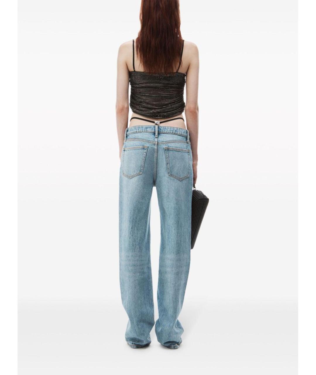 ALEXANDER WANG Голубые хлопковые прямые джинсы, фото 4