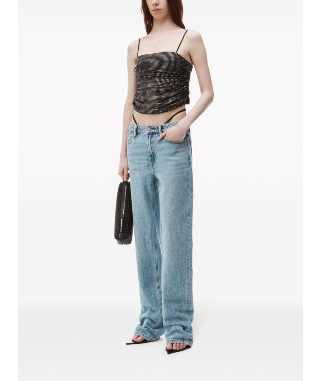 ALEXANDER WANG Голубые хлопковые прямые джинсы, фото 2