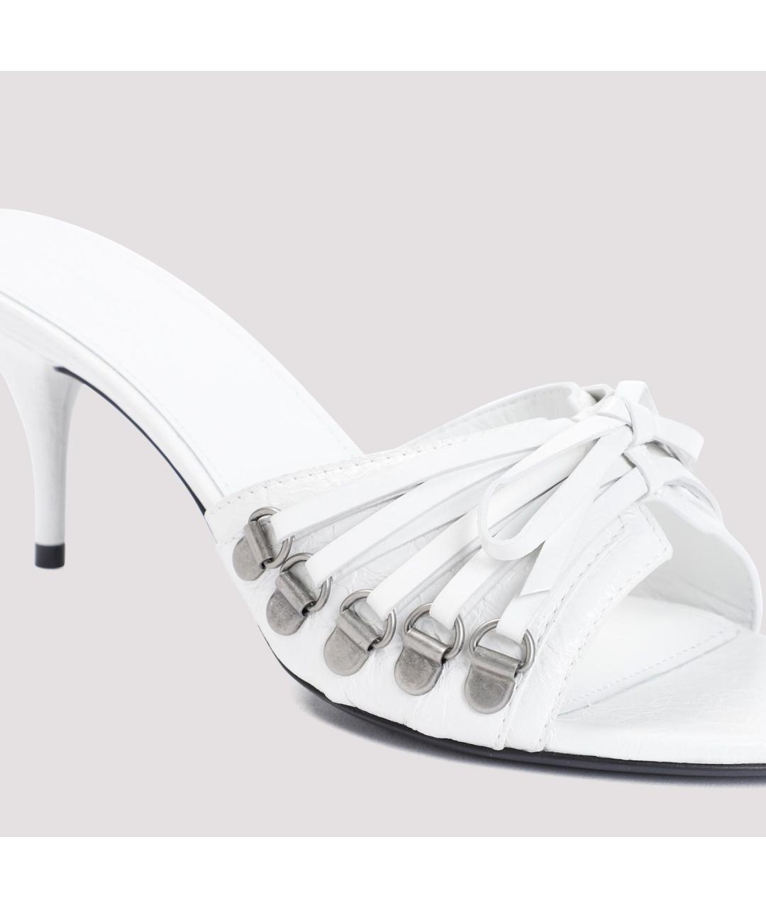 BALENCIAGA Белые кожаные мюли, фото 5