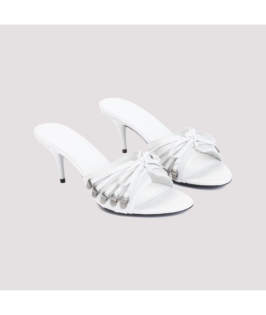 BALENCIAGA Белые кожаные мюли, фото 4