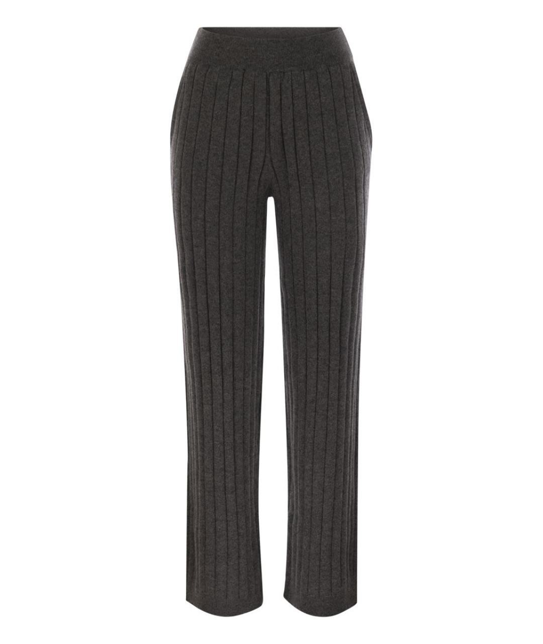 BRUNELLO CUCINELLI Антрацитовые кашемировые прямые брюки, фото 1