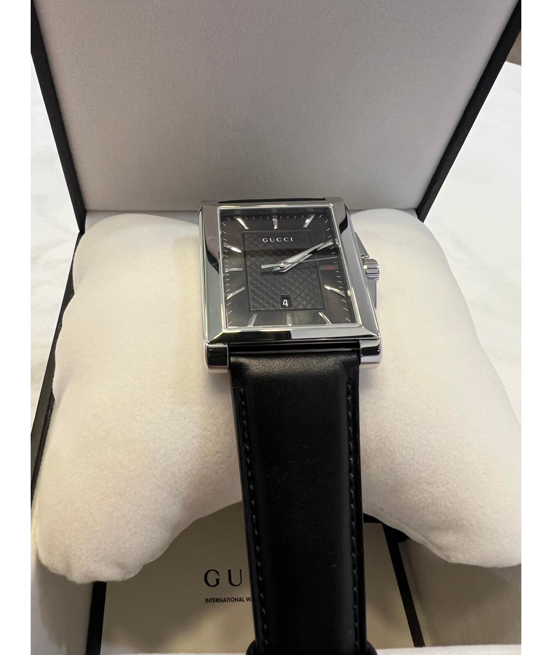 GUCCI Черные стальные часы, фото 8