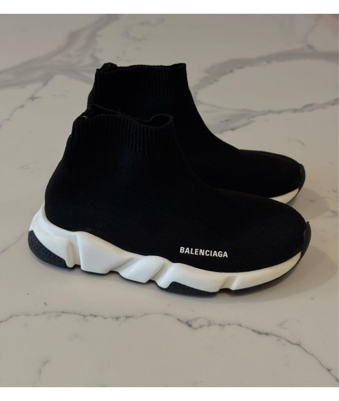 BALENCIAGA Черные текстильные кеды, фото 4